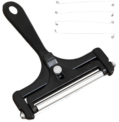 BDKMMS Cheese Slicer, Adjustable Hand Held Cheese Cutter Stainless Steel Cheese Slicer for Mozzarella, Cheddar, Gruyere