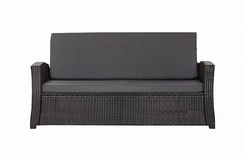 Setgarden® bänkskydd polyrattan trädgårdsbänk, sittdyna, bekväma sittdynor för trädgårdsbänkar – perfekta dynor för din trädgårdsoffa eller hollywoodgunga (antracit, 140 x 60 x 50 cm)
