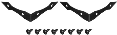 sourcing map Dekorative Eckwinkel, 9,9 x 9,9 x 2,3 cm, Metall-Eckschutz, rechtwinklige Halterung mit Schraube für Möbel, Holzkisten, Schwarz, 2 Stück