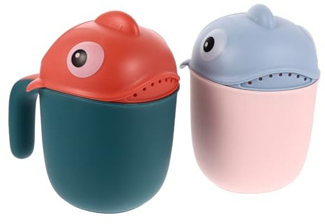 BRIGHTFUFU Babybadewannen Spülbecher Schützt Gesicht und Augen aus PP und TPE 2 Stück-Pack Einfach zu Verwenden für Baden von Kindern