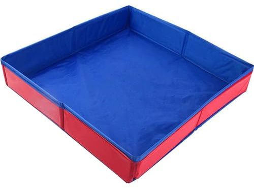 Bandeja de Arena de Tela Oxford Plegable, Mesa de Arena, Caja de Plegable de PVC, Juguetes Seguros para la Caja al Aire Libre, 19.69x19.69x3.15 Toyes sensoriales de Bandeja Divertidos, educativ