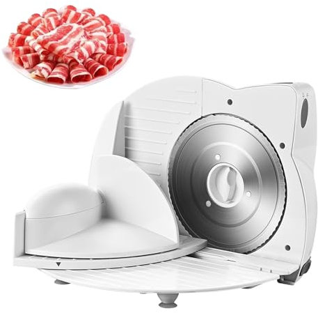 150W Meat Slicer for Home, Foldable Meat Slicer, 3 Levels of Thickness Adjustable, with 170mm Stainless Steel Blade/Dual Boot Button, Removable&Easy to Clean, for Beef Rolls/Lamb Fillets/Cheese