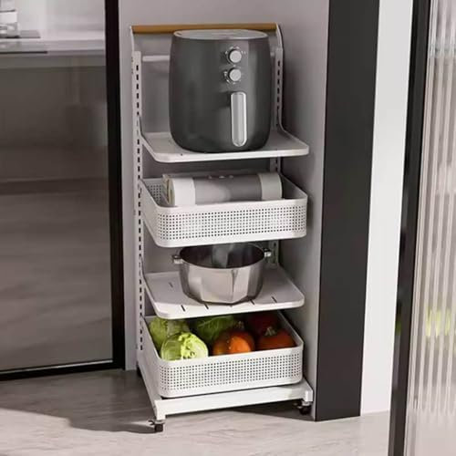 Adjustable Microwave Oven RackExpandable Kitchen Storage Shelf Black Baking Tray nizer with 4 Boards & 2 Baskets Cupboard nizer for SpaceSaving Solutions