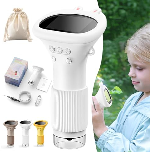 Minilabbies Digital Microscope, Microscope for Kids, 1000x Handheld Digital Microscopes HD Pocket, PC Compatible, Portable Mini Science Edu Fun Birthday Gifts Toys (White)