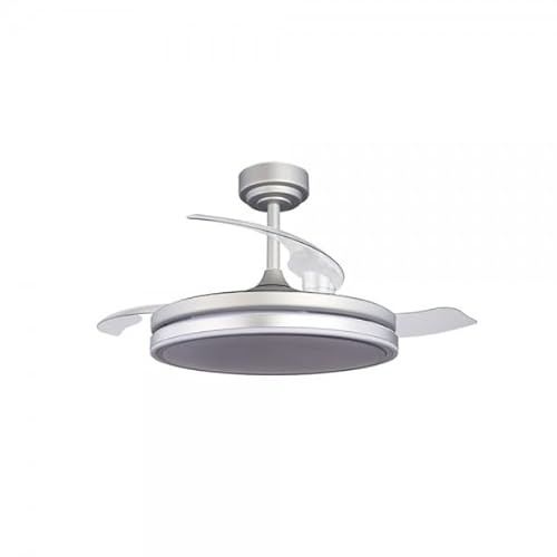 Bilake Ventilador de Techo aspas retractiles Moss Gris | Lampara Ventilador de Techo 72W 7920Lm con luz Regulable Palas Plegables