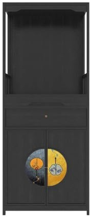 yixinzi-2024 Autel de Bouddha Armoire Bouddha de Style Chinois Moderne avec Peinture laquée Armoire Verticale d'offrande de Richesse Table Bouddhiste(Noir)