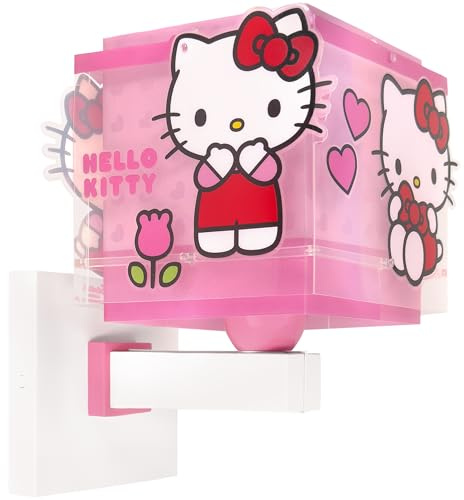 Dalber kinder Wandlampe, Kinderlampe Wandleuchte Hello Kitty, 73269, E27, Rosa | Wandleuchte; Kinderzimmer; E27 - 1 x 15W