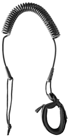 KinetiCore 4.6 Rated Coiled Surfboard Leash, 3.05m/10ft TPU Surfing Leash Adjustable Ankle Strap, SUP Paddle Board Leg Rope for Surfboard Longboard Shortboard Bodyboard