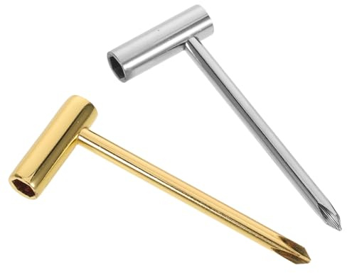 ifundom 2 Stück Teiliges Truss Rod Werkzeug Gold Silber Verstellbarer Gitarrenhals Schlüssel Kompatibel mit Taylor Akustik und Bass Langlebiges Präzise Halskrümmung Anpassung