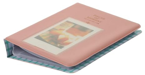 RORPOIR Mini Album Fotografico Inserto con Tasche per Foto e Album Famiglia Portatile Decorativo Rosa Custodia Resistente per Foto e Souvenir