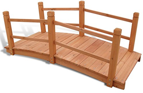 Anself*e Gartenbrücke Teichbrücke Gartenteichbrücke aus Holz 140 x 60 x 56 cm