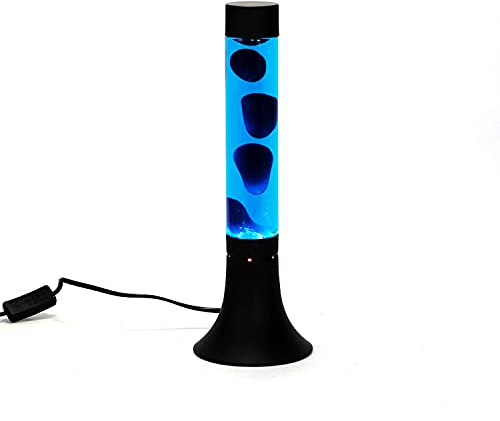 Lampada lava in vetro alluminio nero blu festa sala giovani 37,5 cm G9 incl. lampadina Magma atmosferica lampada da tavolo retrò YVONNE
