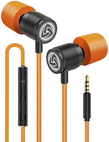 Ludos Ultra Auriculares In Ear con Cable y Microfono, Nueva Espuma Viscoelástica, Cable Duradero, Graves, Earphones para para iPhone, iPad, Samsung, Mi, Xiaomi, Huawei, Gaming, Deportivos, Ordenador