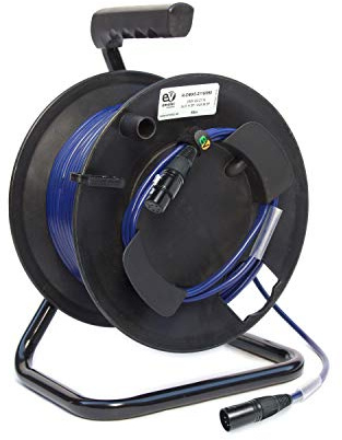 Emelec VíasCom R-DMX5-2110/070-70 m Balanced-Kabel Digital DMX 110Ω OFC 2 x 0,22 mm² montiert auf Kabelhalter mit 5-poligem XLR - Nachtblau - sehr Flexibles PVC
