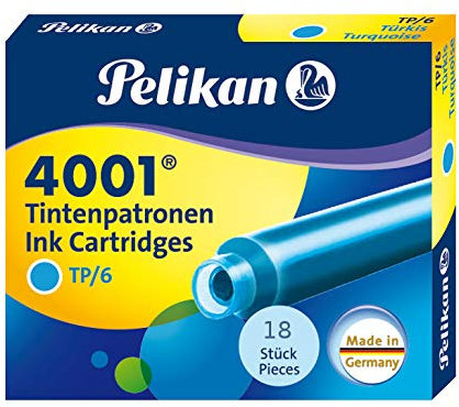 18 Tintenpatronen 4001® / Füllerpatronen / Farbe: türkis