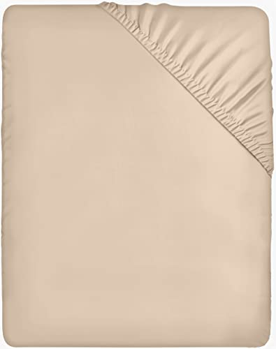 Utopia Bedding - Spannbettlaken 90x200cm - Beige - Oeko-Tex Zertifiziertes Gebürstete Mikrofaser Spannbetttuch - 35 cm Tiefe Tasche