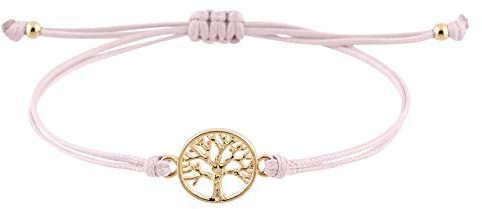 StarAppeal Lebensbaum Freundschafts Armband, Lebensbaum Armband mit Perlen in Silber und Gold, Größenverstellbar, Mädchen, Damen Armband, Handmade