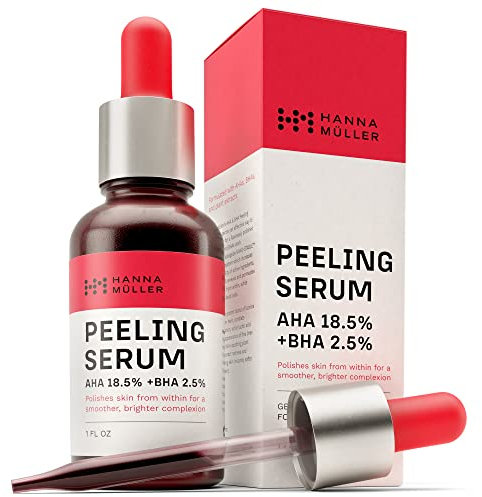 Peeling Serum - AHA 18.5% + BHA 2.5% Chemical Peels for Face, AHA BHA Exfoliator for face - Exfoliating Ordinary Peeling Solution for Fine Lines & Wrinkles - Chemical Peel Serum, 1 Fl Oz