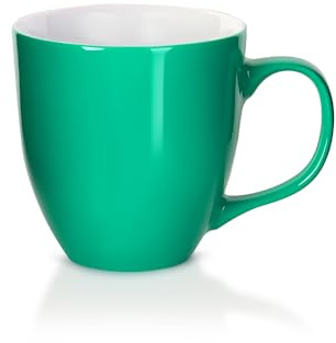 Mahlwerck Jumbotasse, große Kaffeetasse aus Premium Porzellan mit hoch-glänzender Oberfläche, Geschenktasse, Lagoon Blue, 400ml