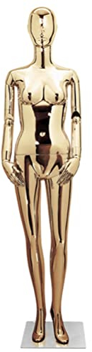 Schneiderpuppe Weibliche Schaufensterpuppe Torso, Gold Silber Weibliches Kleid Modell Schaufensterpuppe Torso, Schaufenster Schaufensterpuppe (Color : Gold, Size : Style 2)