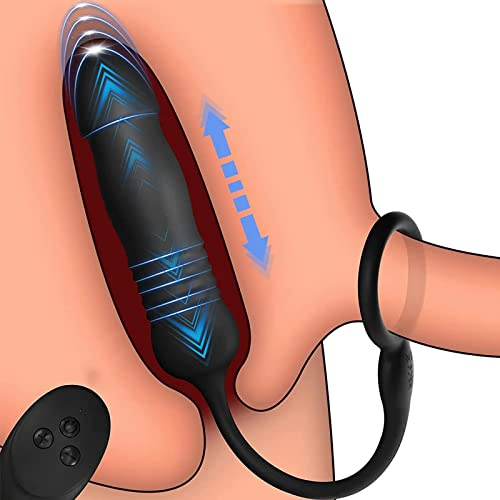 YcsLust Analvibratoren für Männer mit Penisring 3 Schubmodi 3 Vibrationsmodi Fernbedienung Analplug Dildo Anal Sextoyset für Prostata-Stimulation Masturbator Cock Ring spielzeug für Männer
