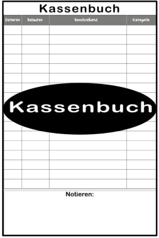 Kassenbuch: Tracker Einnahmen Für Buchhaltung,Einnahmen und Ausgaben,das Finanzamt,Steuerberater,Ladenbesitzer und Vereine