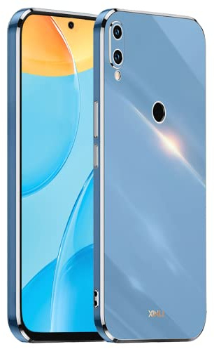 EASSGU Galvanisierter Rahmen Handyhülle für Huawei P20 Lite (2018) (5.84 Inches), Weiche TPU Silikon Schutzhülle - Navy Blau