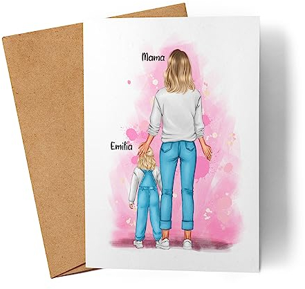Kiddle-Design Muttertagskarte Personalisiert Grußkarte Namen | Für Mama Mutter zum Geburtstag Geburtstagskarte | Kleinkind
