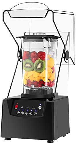 Réduction du Bruit 2200W 2L Blender et Smoothie Maker, Blender Smoothie Machine,Broyeur à Glace à Lame de 2,5 mm avec Couvercle Silencieux Mur cassé Machine de Cuisson