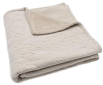 Jollein 516-522-67051 Kinderdecke mit Fleece Soft Waves Nougat (100x150 cm)
