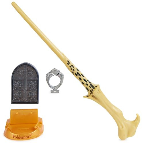 Wizarding World Harry Potter – autentisk Lord Voldemort trollstav av plast med Hogwarts-hållare, ca 30,5 cm, leksak för barn från 14 år, fanartikel