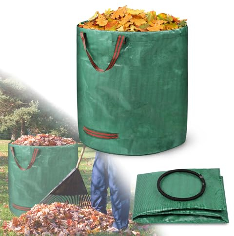 FIVMEN Gartensack Gartenabfallsack stabil 2x 272 Liter Laubsack Big Pack Grünschnittsäcke PP 150g/m² Gartenabfallsäcke UV-Schutz Reißfest Laubsäcke für Gartenabfälle
