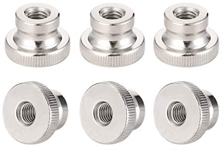 Rändelmuttern, Rändelmuttern, 6 Stück M8 x 1,25 mm runde Eisenknöpfe, Befestigungselemente for 3D-Druckerteile, silberfarben
