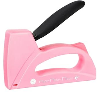 Pistola de clavos eléctrica portátil Pistola Grapadora Ligera For Tapicería De Madera, Color Rosa, Con 1600 Grapas For Manualidades, Tela, Decoración DIY para marcos, carpintería, carpintería