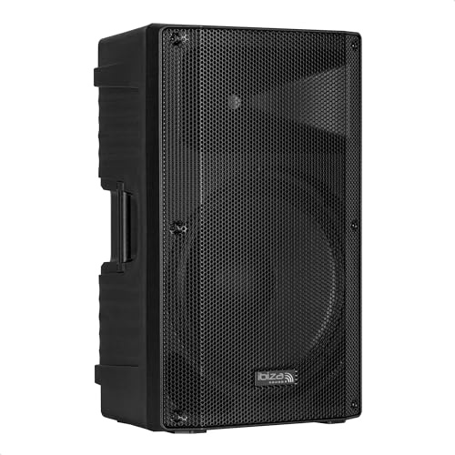 Ibiza - XTK15-MKII - Enceinte Sono Passive 15”/38 cm - Tweeter 25mm à Compression - Système Bass Reflex - Poignées et roulettes - Nouvelle Version - Noir - Fête, évènements, Club, conférence