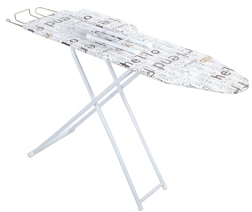 Saterkali Ironing Board Full Size Foldable Ironing Board, Extended Ironing Board Cover and Pad, Adjustable Height Large Ironing Board Outside with Heat-Resistant Cover, 42 Inch Iron Table for Laundry