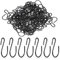 Sibba Lot de 60 crochets en S à suspendre - En fil métallique - Connecteur de cintre - Crochets en forme de S - Crochets de rangement pour la maison - Clips de support noirs pour bijoux - Petits