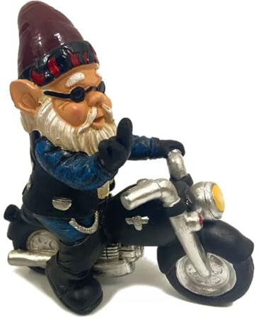 TANMXIN Whimsical Motorcycle Gnome: Naughty Outdoor Garden Decor
