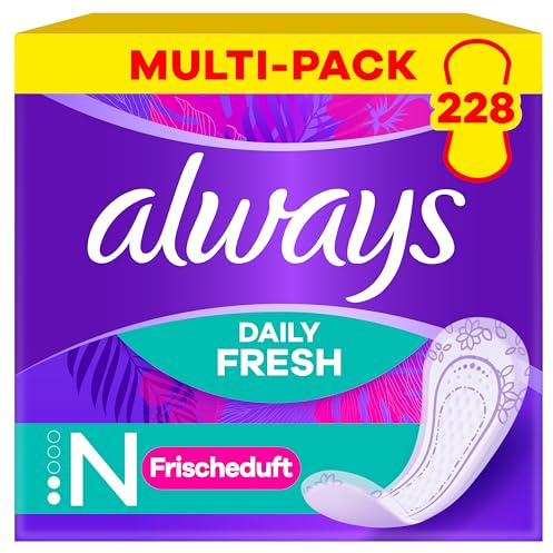 Always Daily Fresh und Protect Normal 228 Slipeinlagen (Sparpackung 3x76 Stück), mit dezentem Duft, atmungsaktiv