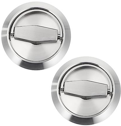 Gadpiparty Maniglie Invisibili Incassate in Acciaio Inox 304 Serratura Per Porta Scorrevole, Set Da 2 Pezzi Coppa Incassata e Design Girevole 360°, Per Porte Interne Bagno, Ufficio e Casa