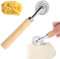 SDFLKAE Cortador de masa, rodillo de grado parcial, rueda de masa, grado dentado, hoja individual, cortador de pasta, rueda para raviolis, cortador de pasta, rueda con mango de madera, adecuado
