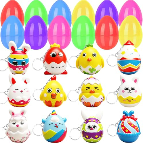 12 huevos de Pascua decorativos de plástico, huevos de sorpresa, huevos sorpresa para niños, para rellenar dulces y regalos infantiles en Pascua