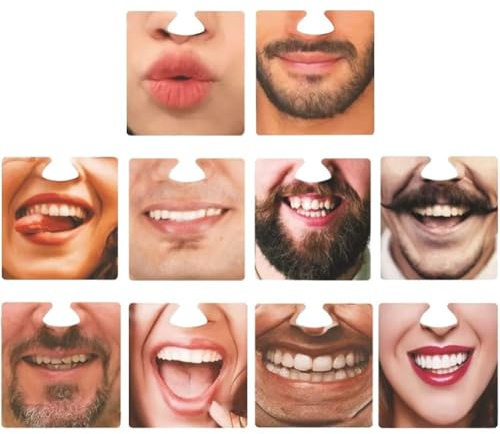 Ymxygz 10 Stück Gesichtsuntersetzer, Bieruntersetzer, Glasuntersetzer, Maskenuntersetzer, Gesichtsuntersetzer, Partyuntersetzer, Lustige Untersetzer, Fotodekorations-Requisiten