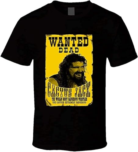 HXATXB WiFi Cactus Jack Mick Foley Mens Tshirt Tee T Shirt Black