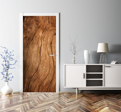 Türtapete Selbstklebend 100x200 Holz Türfolie Vintage Holz Textur Türaufkleber Fototapete 3D Effekt Türklebefolie Türposter für Innentür Schlafzimmer Bad Dekoration M6811