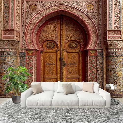 Sala Papel PintadoFotomurales 200x140 cm PatróN En Relieve de Estilo Europeo Mural de Pared Moderno MarróN Papel Pintado Tejido no Tejido Dormitorio Estudio Decoración Fotomurales