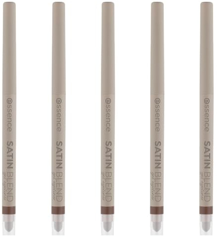 essence SATIN BLEND gel eyeliner, Nr. 02, Braun, langanhaltend, hochpigmentiert, matt, vegan, wasserfest, ohne Mikroplastikpartikel, Nanopartikel frei, 5er Pack (5x0.22g)