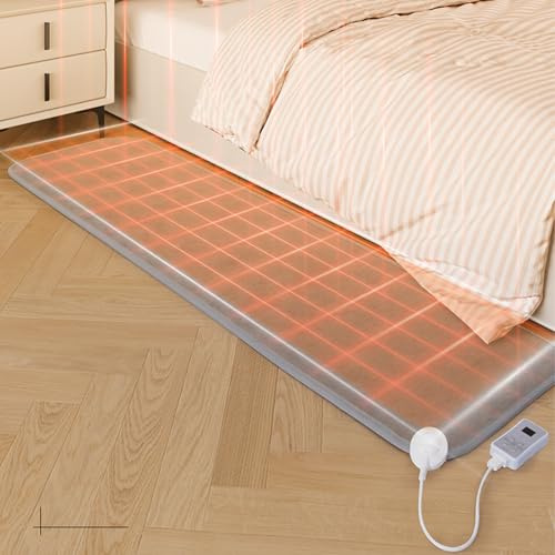 cendbirut Alfombra de calefacción eléctrica, Alfombra calefactora Ajustable con Temporizador para el Suelo al Lado de la Cama, Alfombra Caliente de Invierno para Yoga y Pilates en casa.,Small