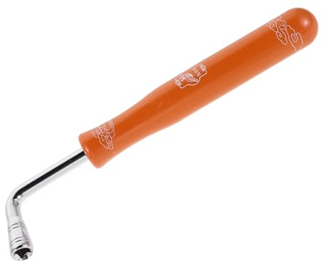 Hoement Guzheng Tuning Wrench Piano Tuner Accessories Zither Tuning Key Shape Hammer Tuner Tool L-shape Piano Wrench Hammer Tool Wood Orange