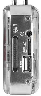 SHOOYIO Reproductor de casetes USB transparente y convertidor de cinta a MP3 con cinta para altavoz, accesorios de música, cubierta de casete